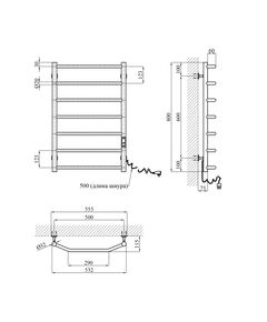 Полотенцесушитель электрический Kroner KRP Diva ER800x500-7, фото  | SNABZHENIE.com.ua