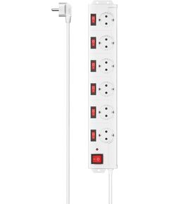 Подовжувач мережевий Hama 1.4м, 6хТип, 16А, фільтр, білий, фото  | SNABZHENIE.com.ua