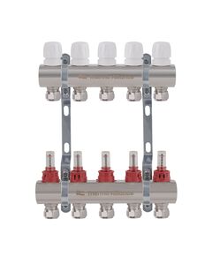 Thermo Alliance Standart Коллектор латунный с расходомерами и евроконусами 1"х5  TAS235W5E, фото  | SNABZHENIE.com.ua