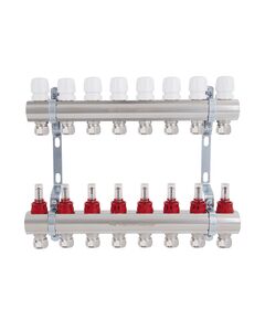 Thermo Alliance Standart Коллектор латунный с расходомерами и евроконусами 1"х8  TAS235W8E, фото  | SNABZHENIE.com.ua