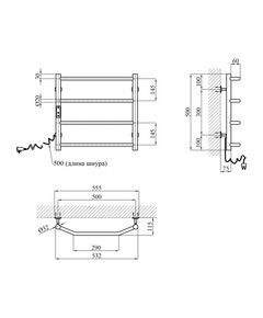 Полотенцесушитель электрический Kroner KRP Diva EL500x500-4, фото  | SNABZHENIE.com.ua