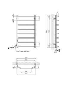 Полотенцесушитель электрический Kroner KRP Diva EL900x500-8, фото  | SNABZHENIE.com.ua