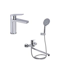 Акционный набор Qtap: Stenava New Смеситель для раковины QTSTE270CRM45535 Chrome + Stenava New Смеситель для ванны QTSTE2601CRM45536 Chrome, фото  | SNABZHENIE.com.ua