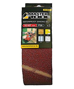 Лента шлифовальная MASTERTOOL зерно 36 76×457 мм 3 шт 08-3303, фото  | SNABZHENIE.com.ua