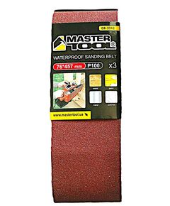 Лента шлифовальная MASTERTOOL зерно 100 76×457 мм 3 шт 08-3310, фото  | SNABZHENIE.com.ua