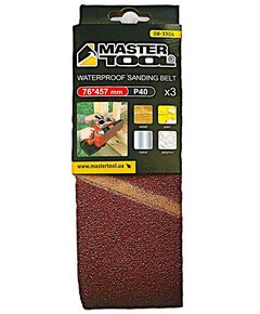 Лента шлифовальная MASTERTOOL зерно 40 76×457 мм 3 шт 08-3304, фото  | SNABZHENIE.com.ua
