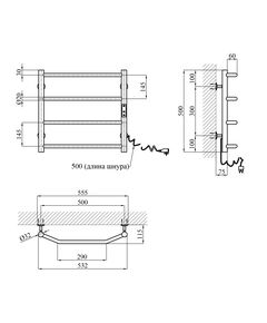 Полотенцесушитель электрический Kroner KRP Diva ER500x500-4, фото  | SNABZHENIE.com.ua