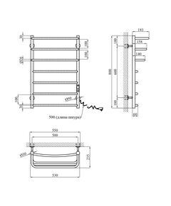 Полотенцесушитель электрический Kroner KRP Prima ER800x500-7, фото  | SNABZHENIE.com.ua