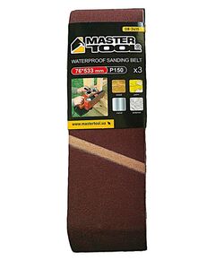 Лента шлифовальная MASTERTOOL зерно 150 76×533 мм 3 шт 08-3415, фото  | SNABZHENIE.com.ua