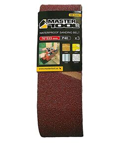 Лента шлифовальная MASTERTOOL зерно 40 76×533 мм 3 шт 08-3404, фото  | SNABZHENIE.com.ua