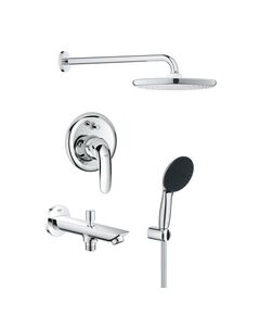 Душевая система Grohe Vitalio Start 250 с изливом для ванны и смесителем Euroeco UA32747R3, фото  | SNABZHENIE.com.ua
