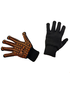 GTM Рукавички трикотажні чорні ТМ GTM LUX, помаранчева ПВХ р.10, фото  | SNABZHENIE.com.ua