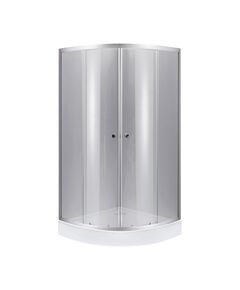 Lidz Набор: Душевая кабина Latwa SC90x90.SAT.LOW.DGR, полукруглая, стекло тонированное 4&nbsp;мм + Душевой поддон Kapielka ST90x90x14, фото  | SNABZHENIE.com.ua