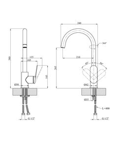 Смеситель для кухни Kroner Element 211512B-0101, фото  | SNABZHENIE.com.ua