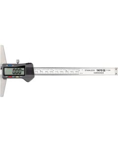 Глибиномір повзунк електронний YATO l= 150 мм, точність ±0.03 мм, живлення від батарейки SR44 1.55 V, фото  | SNABZHENIE.com.ua