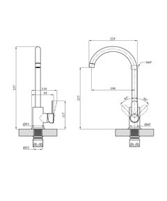 Смеситель для кухни Agua Elposo-INOX035AM, фото  | SNABZHENIE.com.ua
