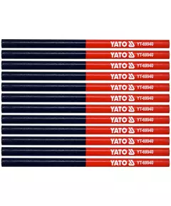 Олівці столярні двокольорові 175 мм, синьо-червоні, 12 шт. YATO (YT-69940), фото  | SNABZHENIE.com.ua