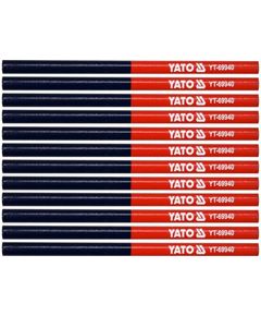 Карандаши столярные двухцветные 175 мм, 12 шт, YATO YT-69940, фото  | SNABZHENIE.com.ua