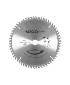 Диск пильный по ПВХ 185 х 2.5 x 20 мм, 60 зубьев YATO (YT-60627), фото  | SNABZHENIE.com.ua