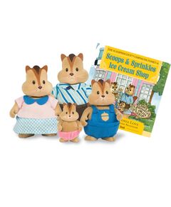 Набір фігурок Li`l Woodzeez Сім'я Бурундуков 4од, книжка EN, фото  | SNABZHENIE.com.ua