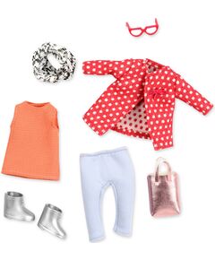 Набір одягу для ляльок 15см LORI Червоне пальто з візерунком, фото  | SNABZHENIE.com.ua