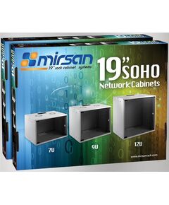 Шафа MIRSAN 19", 12U, SOHO, 535x400 мм, максимально 30 кг, сіра, фото  | SNABZHENIE.com.ua