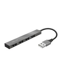 Хаб Trust Halyx USB-A > 4xUSB-А, Алюміній, 0.1м, Сірий, фото  | SNABZHENIE.com.ua