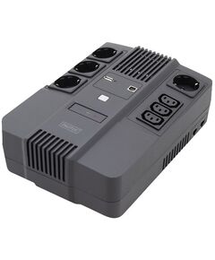 Джерело безперебійного живлення DIGITUS 600VA/360W, LED, RJ45, USB, 4xSchuko+3xC13, фото  | SNABZHENIE.com.ua