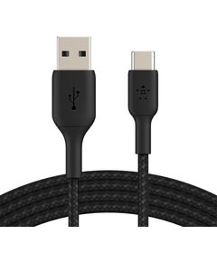 Кабель USB-A > USB-C заряджання/синхронізації Belkin 2м, 15Вт, Type-C, плетений, чорний, фото  | SNABZHENIE.com.ua