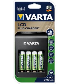 Зарядний пристрій VARTA LCD Plug Charger + Акумулятор NI-MH AA 2100 мАг, 4 шт., фото  | SNABZHENIE.com.ua