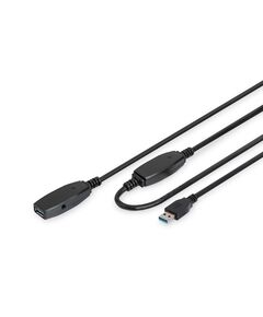 Подовжувач DIGITUS USB 3.0 Active Cable, A/M-A/F, 20м, чорний, фото  | SNABZHENIE.com.ua