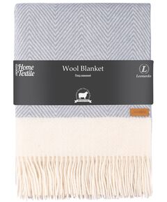 Плед ARDESTO Leonardo Bianco, 140x200см, 100% вовна, блакитний, фото  | SNABZHENIE.com.ua