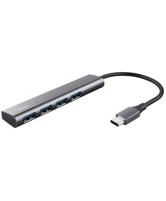 Хаб Trust Halyx USB-С > 4xUSB-А 3.2, Алюміній, 0.1м, Сірий, фото  | SNABZHENIE.com.ua
