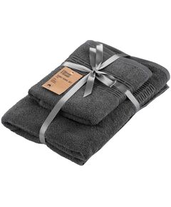 Набір рушників махрових ARDESTO Lotus, 50х90см, 70х140см, 2шт, 100% бавовна, сірий темний, фото  | SNABZHENIE.com.ua