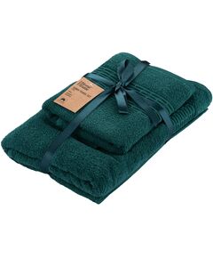 Набір рушників махрових ARDESTO Lotus, 50х90см, 70х140см, 2шт, 100% бавовна, зелений темний, фото  | SNABZHENIE.com.ua