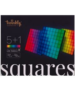 Панель Smart LED Twinkly Squares 1 Starter + 5 Extension RGB IP20 16x16см кабель білий, фото  | SNABZHENIE.com.ua