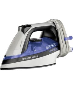 Праска Russell Hobbs Easy Store Pro, 2400Вт, 320мл, паровий удар -180гр, постійна пара - 45гр, зберігання шнура, керам. підошва, біло-синій, фото  | SNABZHENIE.com.ua