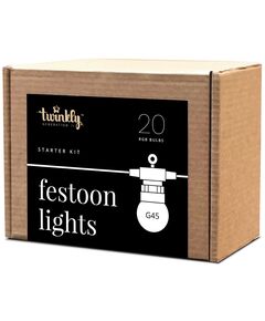 Гірлянда Smart LED Twinkly Festoon RGB 20 G45 IP44 10м кабель чорний, фото  | SNABZHENIE.com.ua
