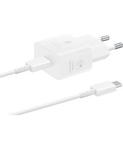 Зарядний пристрій мережевий Samsung 25Вт USB-С, кабель USB-C > USB-C, 1м, білий, фото  | SNABZHENIE.com.ua