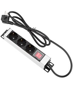 Пристрій розподілу електроживлення MIRSAN 10", 1U, блок 3хShuko, вимикач, вилка Shuko, алюмінієвий корпус, кабель 1.5 м, фото  | SNABZHENIE.com.ua