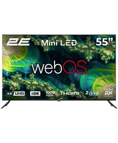 Телевізор 55" 2E MiniLED 4K 60Hz Smart WebOS Black, фото  | SNABZHENIE.com.ua