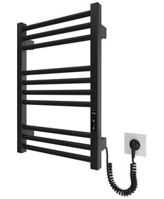 Рушникосушка Hygge Family електрична Derby, 570х430х80мм, таймер-регулятор, сталь, чорний матовий, фото  | SNABZHENIE.com.ua