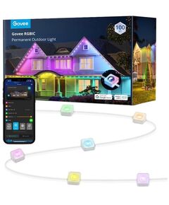 Гірлянда Smart LED Govee H705A Permanent Outdoor Lights, RGBIC, IP67, 30м, кабель прозорий, фото  | SNABZHENIE.com.ua