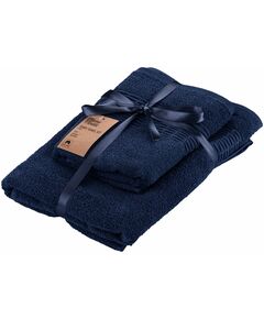 Набір рушників махрових ARDESTO Lotus 50х90см, 70х140см, 2шт, 100% бавовна, синій темний, фото  | SNABZHENIE.com.ua