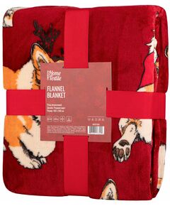 Плед ARDESTO Flannel 160х200см, 100% поліестер, різдвяні коргі, фото  | SNABZHENIE.com.ua