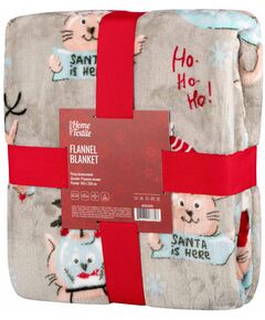 Плед ARDESTO Flannel 160х200см, 100% поліестер, різдвяні котики, фото  | SNABZHENIE.com.ua