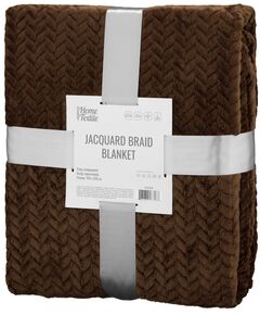 Плед ARDESTO Jacquard Braid 160х200см, 100% поліестер, коричневий, фото  | SNABZHENIE.com.ua