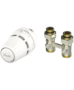 Комплект термостатичний Danfoss Regus M30x1.5 + RLV-KB, H-подібний, нижнє підкл, 1/2" прямий, фото  | SNABZHENIE.com.ua