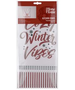 Рушничок для кухні ARDESTO Happy Holidays 45х65см, 90% поліестер, 10% бавовна, білий, фото  | SNABZHENIE.com.ua