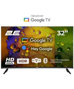 Телевізор 32" 2E LED HD 60Hz Smart Google TV Black, фото  | SNABZHENIE.com.ua